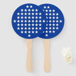 Blau mit 50 White Stars American Flag Theme Fächer