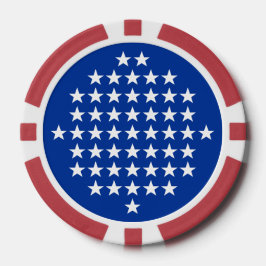 Blau mit 50 White Stars American Flag Theme Pokerchips