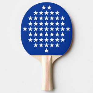 Blau mit 50 White Stars American zweiseitig Print Tischtennis Schläger