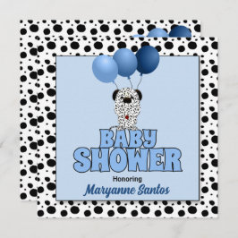 Blau mit Dalmatiner Puppy Theme Kinderdusche Einladung