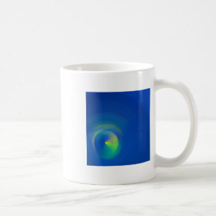 Blau mit einem hellgelben abstrakten Pinselstrich Kaffeetasse