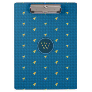 Blau mit Gold Accent Hahnentrittmuster-Zwischenabl Klemmbrett