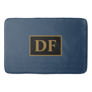 Blau mit Golden Initials Bath Mat Badematte