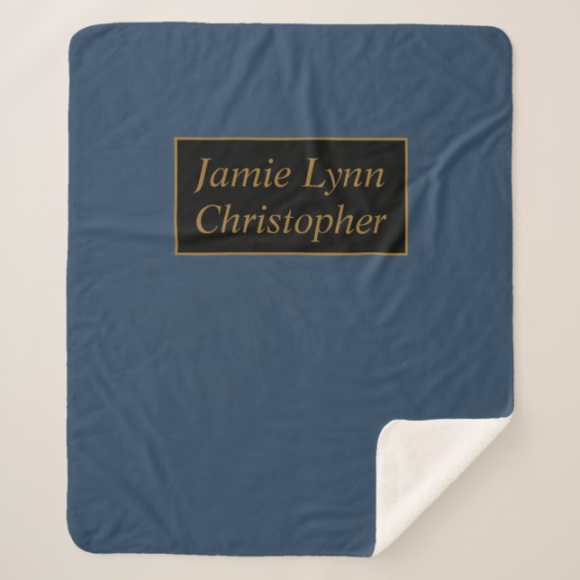 Blau mit Goldpaaren Sherpadecke (Vorderseite)