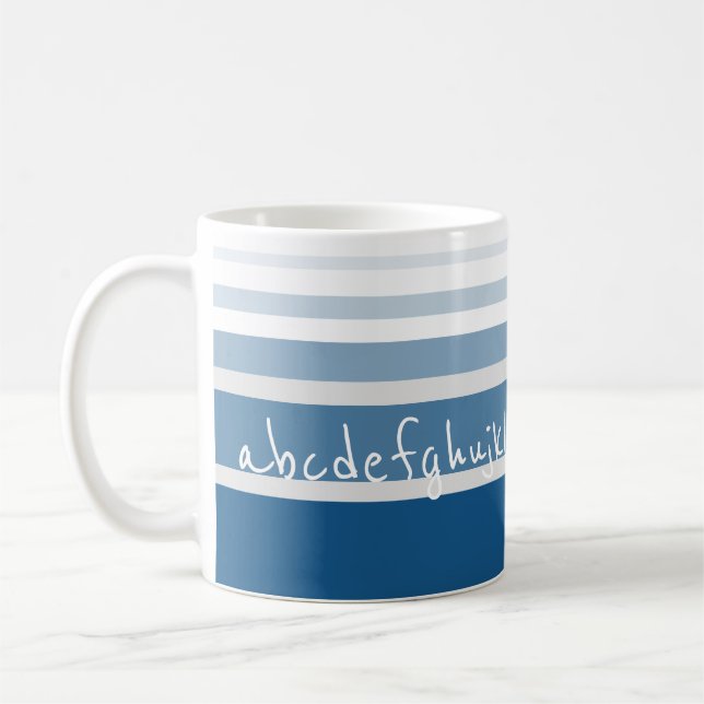 Blau mit grauem Streifen Kaffeetasse (Links)