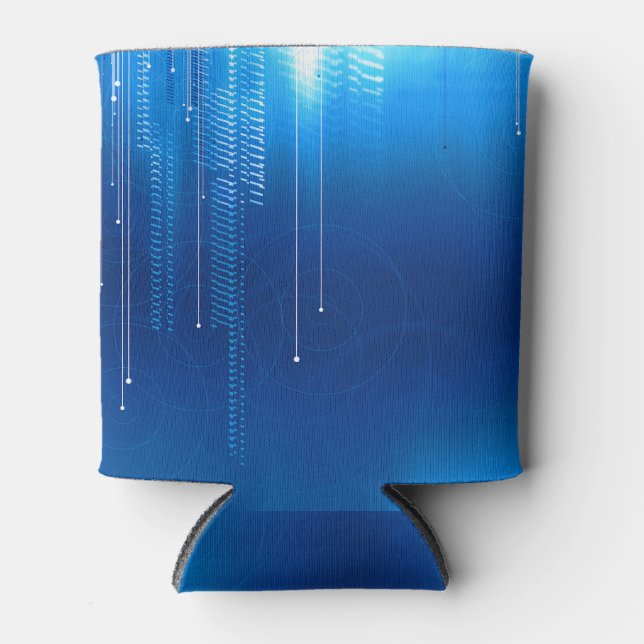 Blau mit linearem Design Can Cooler Dosenkühler (Vorderseite)