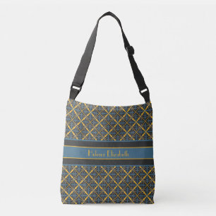 Blau Mit Monogramm Tragetaschen Mit Langen Trägern