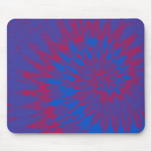 Blau mit Roter Spirale Gefärbte Krawatte Mousepad