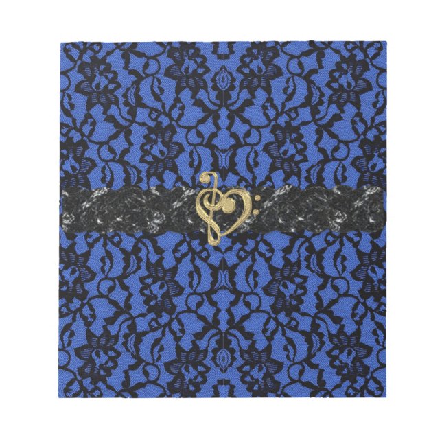 Blau mit schwarzem Schnürsenkel und goldenen Notiz Notizblock (Vorderseite)