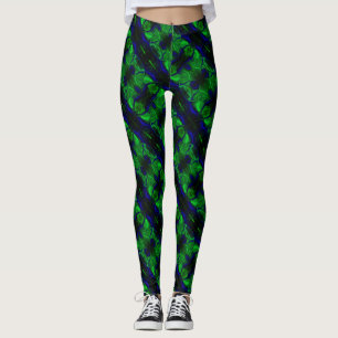 Blau mit "schwimmenden", miteinander verflochtenen leggings