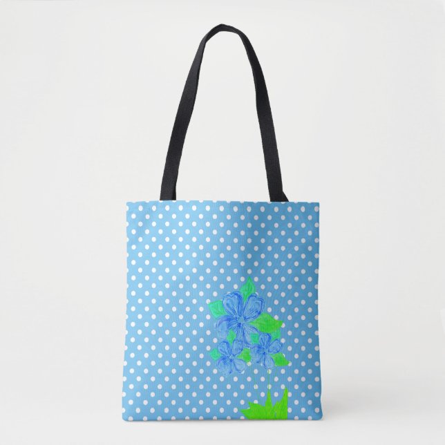 Blau mit weißem Polka Dot (Vorderseite)