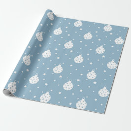 BLAU MIT WEISSEN CHRISTMAS ORNAMENS GESCHENKPAPIER