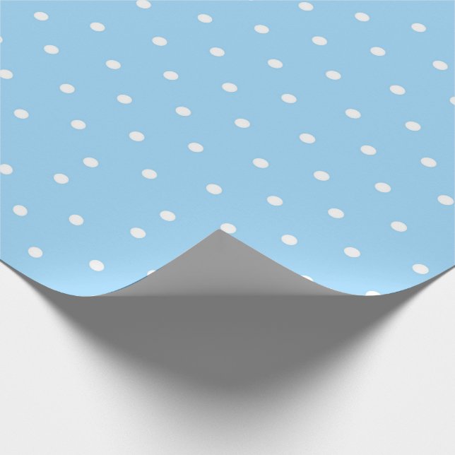 Blau mit weißen Polka-Punkten Geschenkpapier (Ecke)