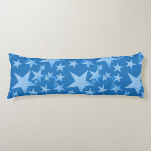 Blau mit weißen Sternen, auf Baumwolle zugeschnitt Seitenschläferkissen