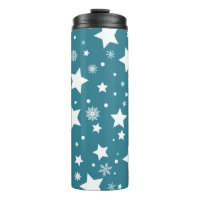 BLAU MIT WEISSEN STERNEN UND SCHNEEFLAKEN