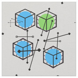 Blau Mitte Jahrhundert Moderne Stoffe und grüne Ge