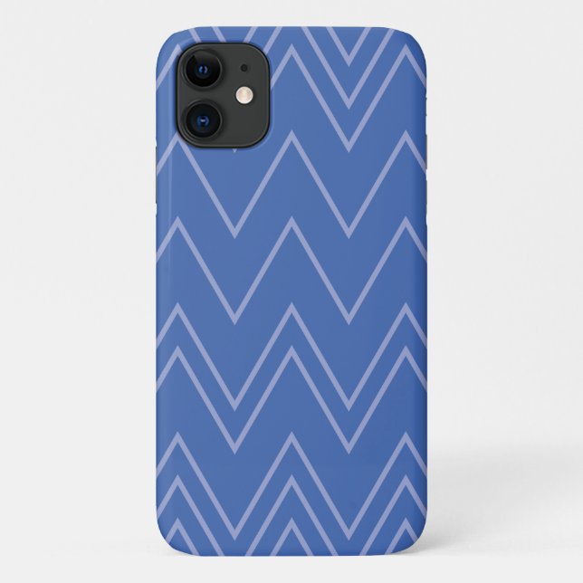 Blau, modern, einfach, cool, trendy Zickzack-Muste Case-Mate iPhone Hülle (Rückseite)