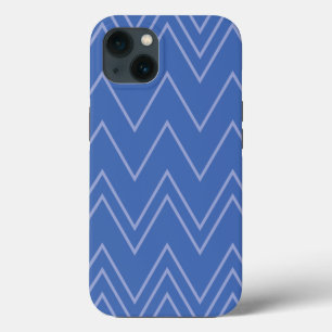 Blau, modern, einfach, cool, trendy Zickzack-Muste Case-Mate iPhone Hülle