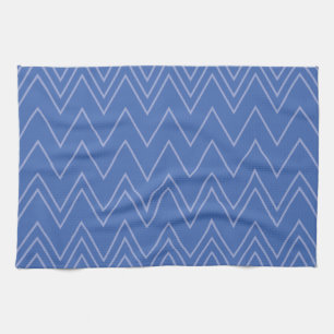 Blau, modern, einfach, cool, trendy Zickzack-Muste Geschirrtuch