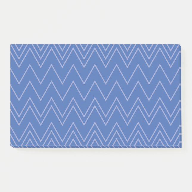 Blau, modern, einfach, cool, trendy Zickzack-Muste Post-it Klebezettel (Vorderseite)