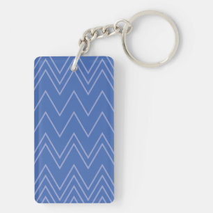 Blau, modern, einfach, cool, trendy Zickzack-Muste Schlüsselanhänger