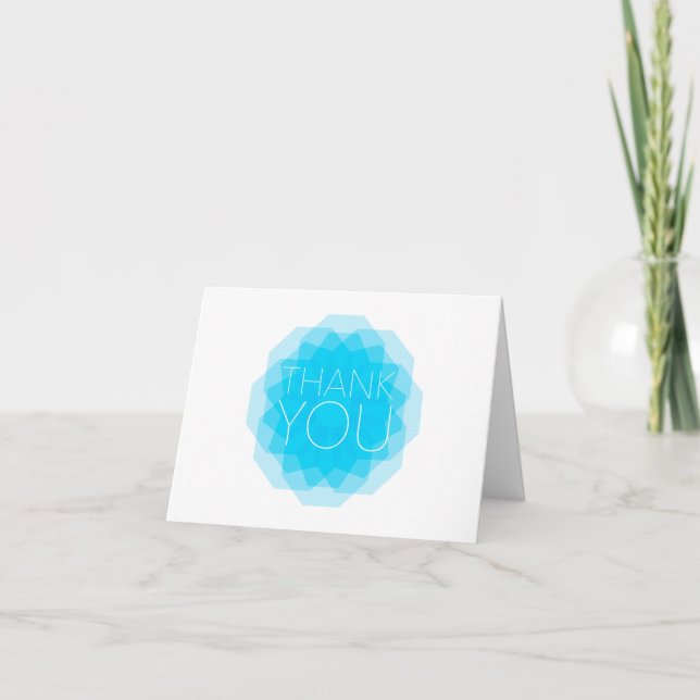 Blau, modern, einfach, elegant Design, Danke (Vorderseite)