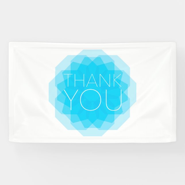 Blau, modern, einfach, elegant Design, Danke Banner (Horizontal)