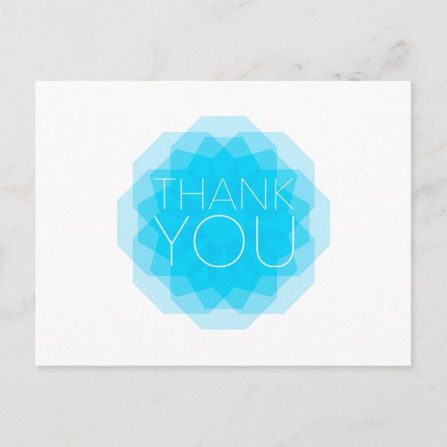 Blau, modern, einfach, elegant Design, Danke Postkarte (Vorderseite)