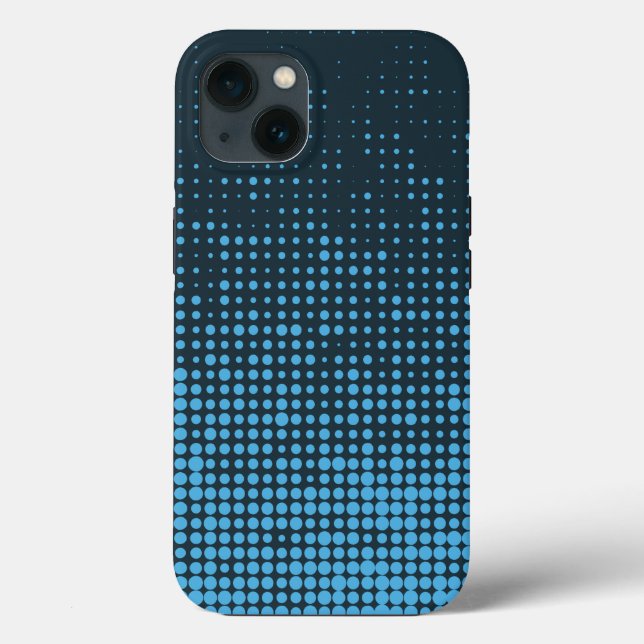 Blau, modern, Retro, cool, trendy dot pattern Case-Mate iPhone Hülle (Rückseite)