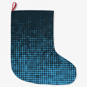Blau, modern, Retro, cool, trendy dot pattern Großer Weihnachtsstrumpf