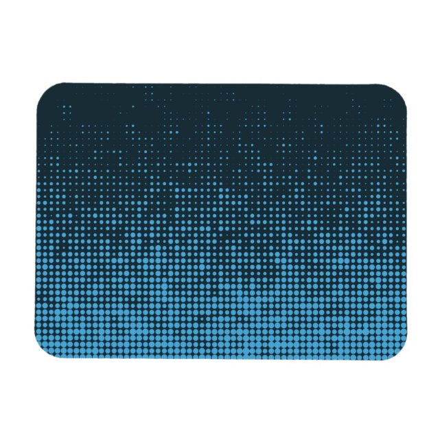 Blau, modern, Retro, cool, trendy dot pattern Magnet (Horizontal)