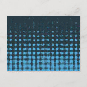 Blau, modern, Retro, cool, trendy dot pattern Postkarte