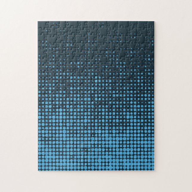 Blau, modern, Retro, cool, trendy dot pattern Puzzle (Vertikal)
