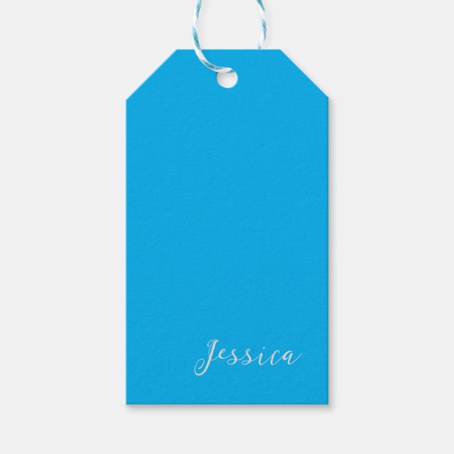 Blau Moderne Elegante Schlichte Professionelle Nam Geschenkanhänger (Vorderseite)