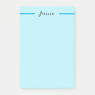 Blau Moderne Elegante Schlichte Professionelle Nam Post-it Klebezettel