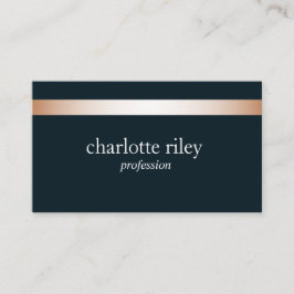 Blau | Moderne Rose Gold gestreift Stilvoll Visitenkarte