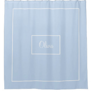 Blau monogrammiert  duschvorhang