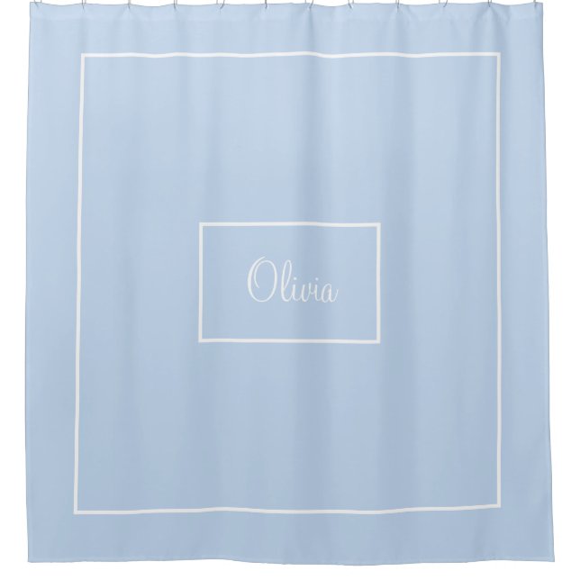 Blau monogrammiert  duschvorhang (Vorderseite)