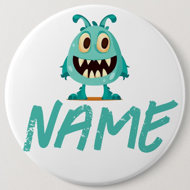 Blau/Monster/Kind/Halloween Button (Vorderseite)