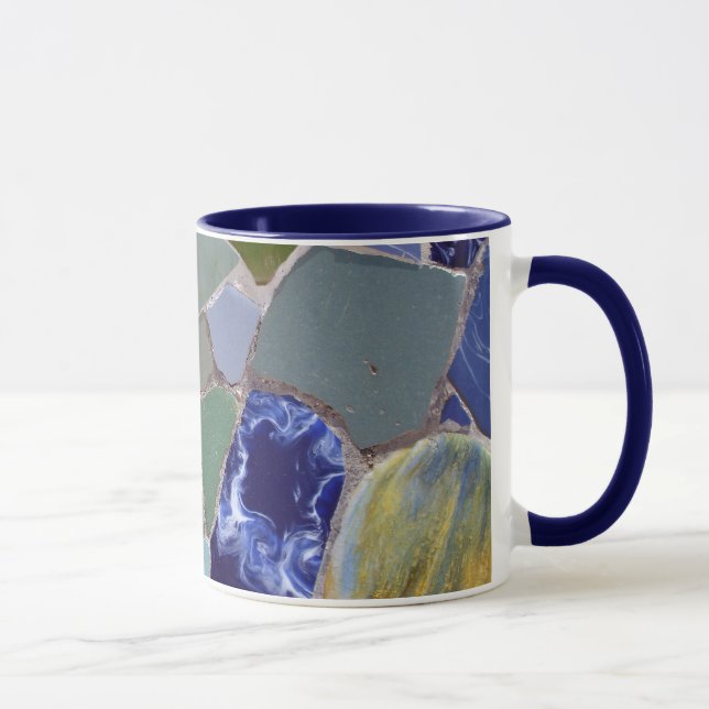 Blau-Mosaiken Antoni Gaudi Tasse (Rechts)