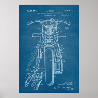 Blau | Motorradpatent Poster