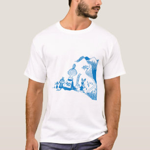 Blau Mymble Und Co Skiën Moomin Winter Spiele Spor T-Shirt