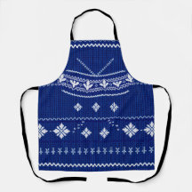 Blau Norweger Strick, Schürze