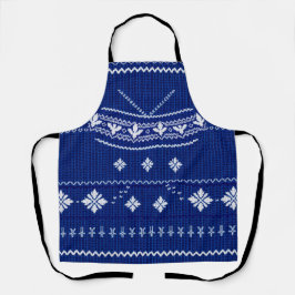 Blau Norweger Strick, Schürze