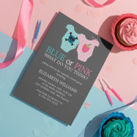 Blau oder rosa? Baby Outfits Gender Reveal Party