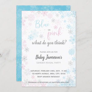Blau oder Rosa  Frozen Gender Reveal Baby Dusche Einladung