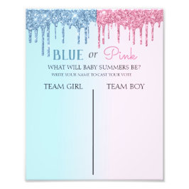 Blau oder Rosa Glitzer Aussehen Geschlecht offenba Fotodruck