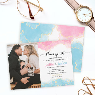 Blau oder rosa Junge oder Mädchen Geschlecht offen Einladung