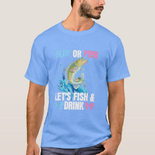 Blau oder Rosa Lasse Fisch & Getränke Design für d T-Shirt