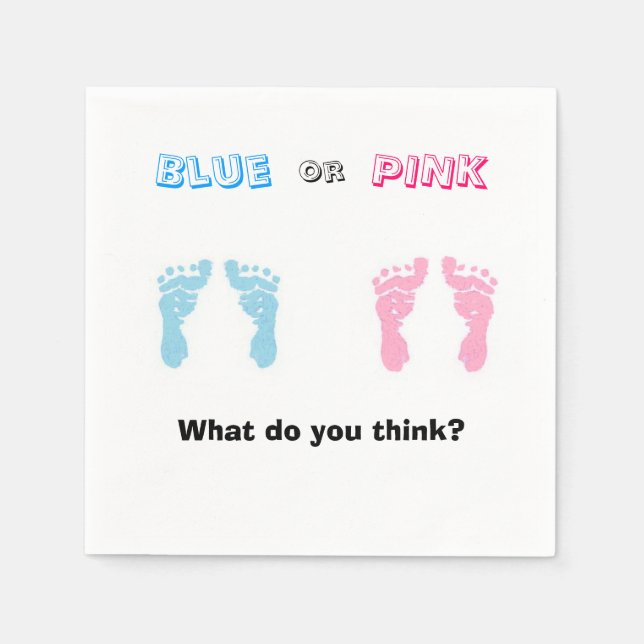 "Blau oder Rosa?" Serviette (Vorderseite)
